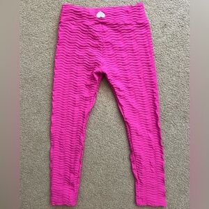 Booty by Brabants Pink Textured Leggings High Waist